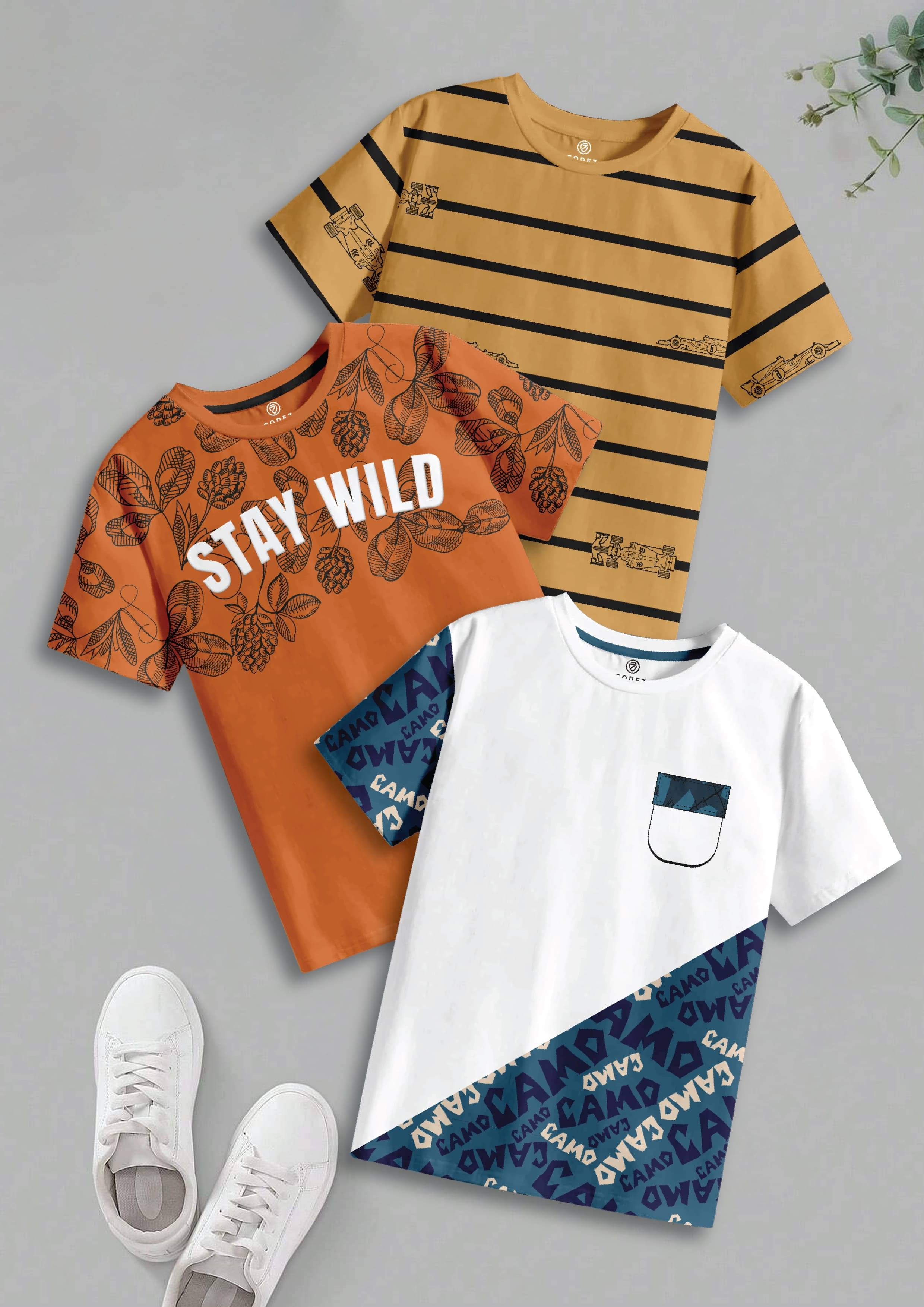     			CODEZ Pack of 10 Boys Cotton T-Shirt ( Multicolor 7 )