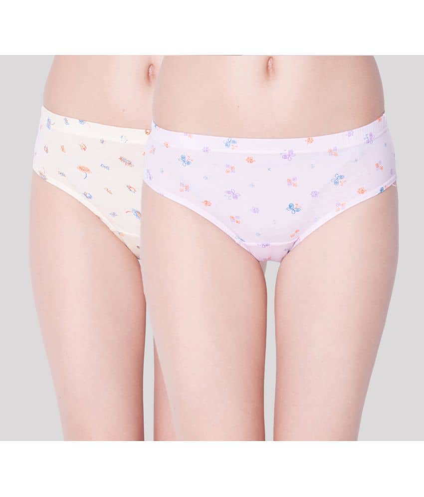 Dollar Missy Pack of 2 Cotton Printed Women's Hipster ( Multi Color )