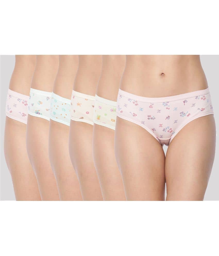 Dollar Missy Pack of 6 Cotton Printed Women's Hipster ( Multi Color )