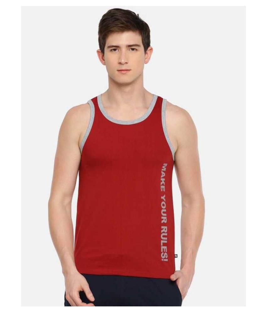     			Dollar - Red Cotton Men's Vest  ( Pack of 1 )
