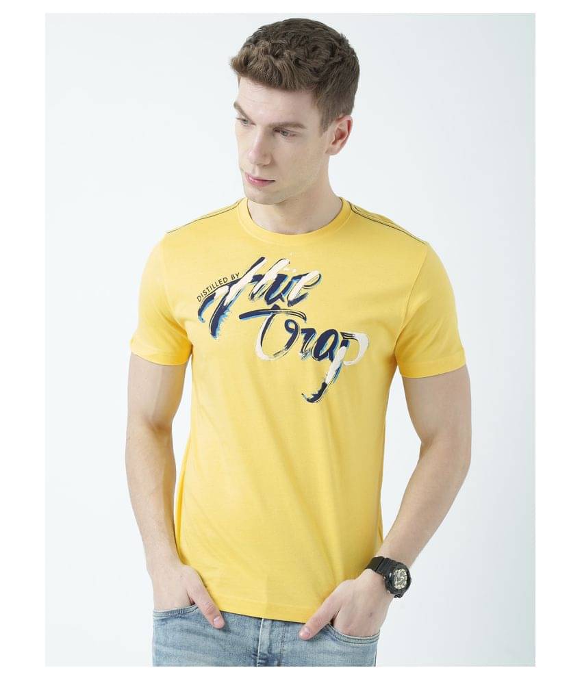     			Huetrap Pack of 1 Cotton Regular Fit Men's T-Shirt ( Yellow )