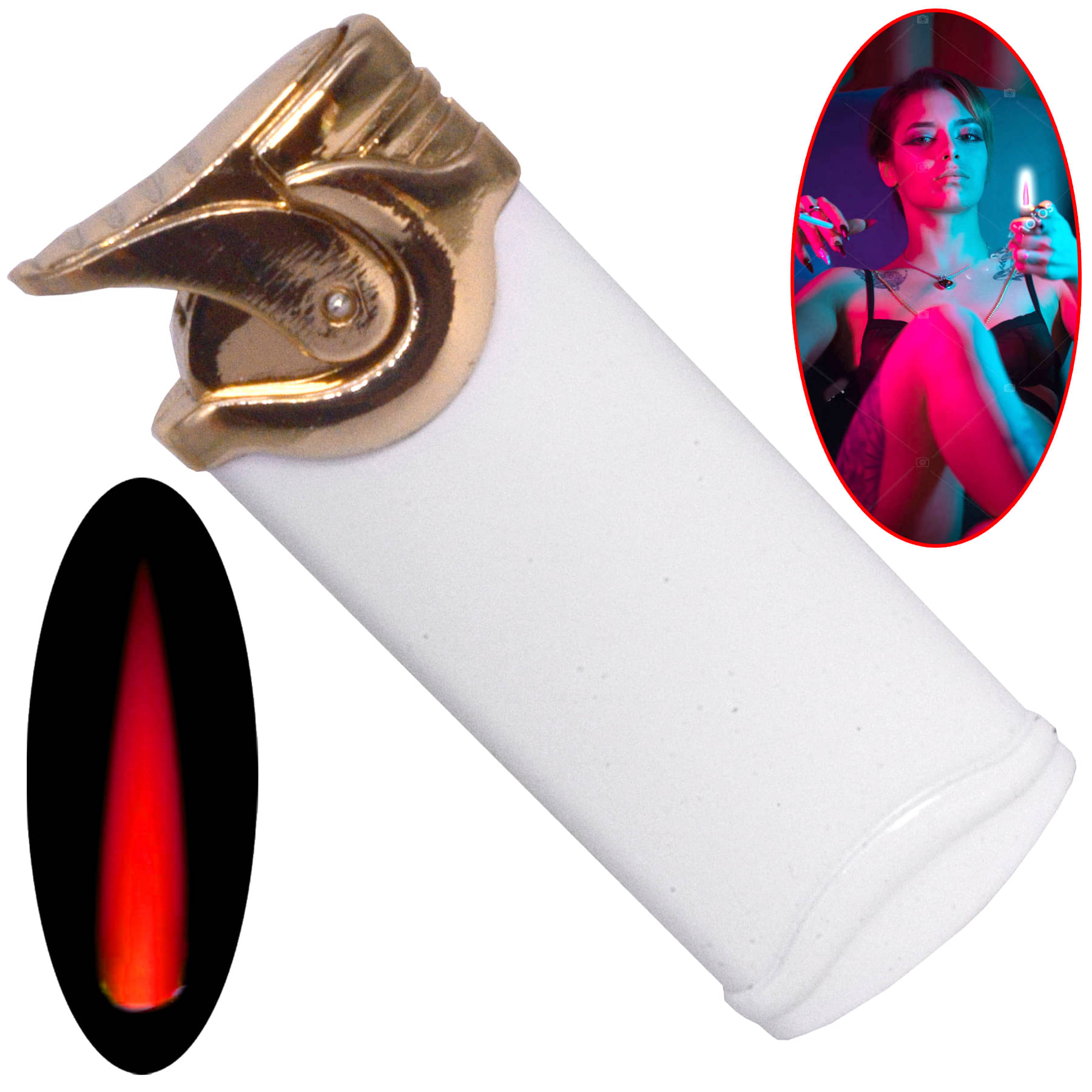     			JMALL White Aluminium Cigarette Lighter ( Pack of 1 )