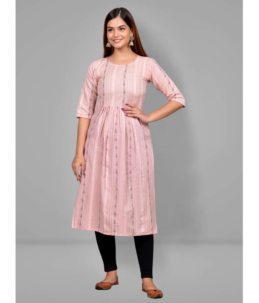 Lerkiza Peach Cotton Maternity Kurta