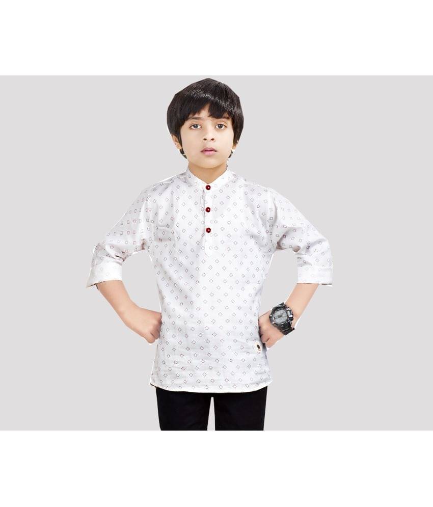 Made In The Shade Pack of 1 Boys Cotton Kurta ( White ) Made In The Shade Pack of 1 Boys Cotton Kurta ( White )