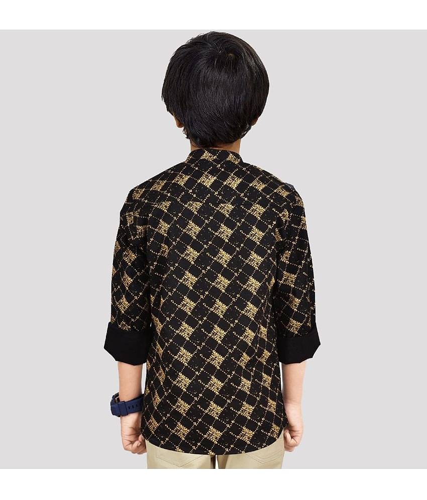 Made In The Shade Pack of 1 Boys 100% Cotton Full Sleeves Shirt ( Black )