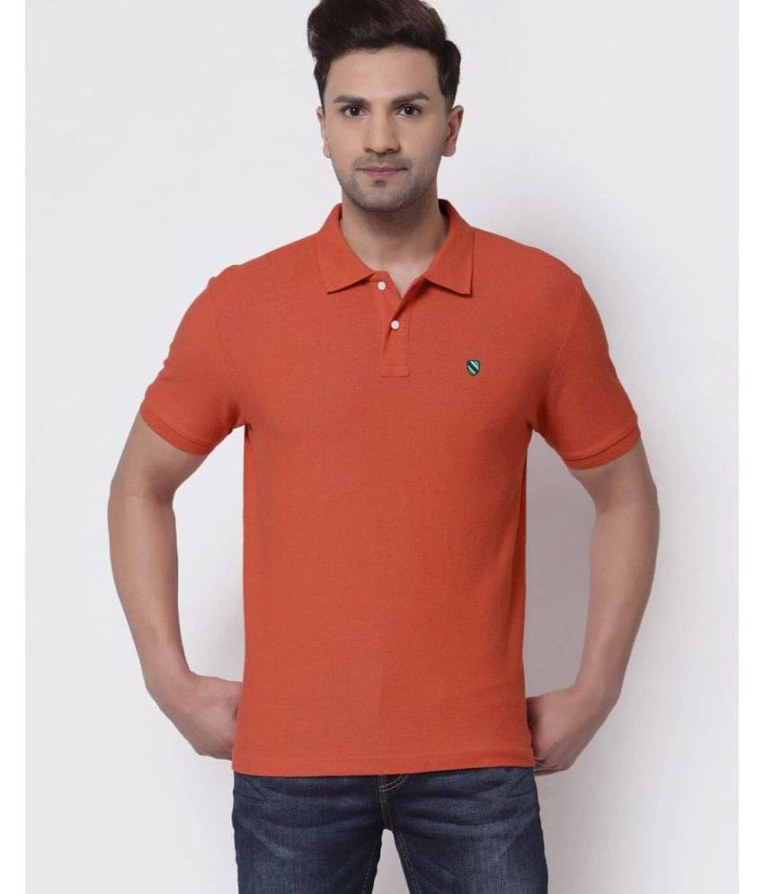 Merriment - Rust Brown Cotton Blend Regular Fit Men's Polo T Shirt ( Pack of 1 ) Merriment - Rust Brown Cotton Blend Regular Fit Men's Polo T Shirt ( Pack of 1 )