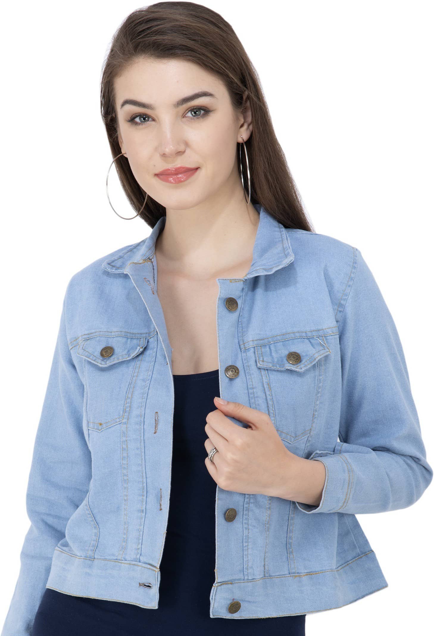 Montrez Women Denim Jacket ( Blue ) - Jackets & Coats | Buy online on ZillyBuy