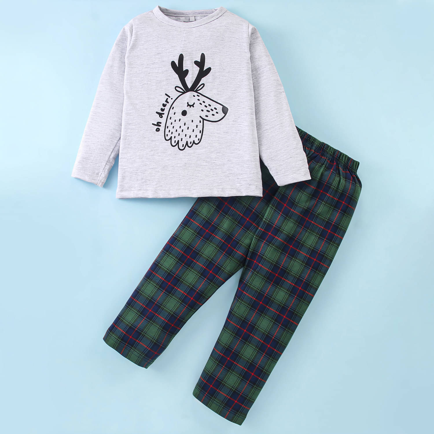     			Nite Flite Pack of 1 Girls Cotton Nightsuit Set ( Grey )