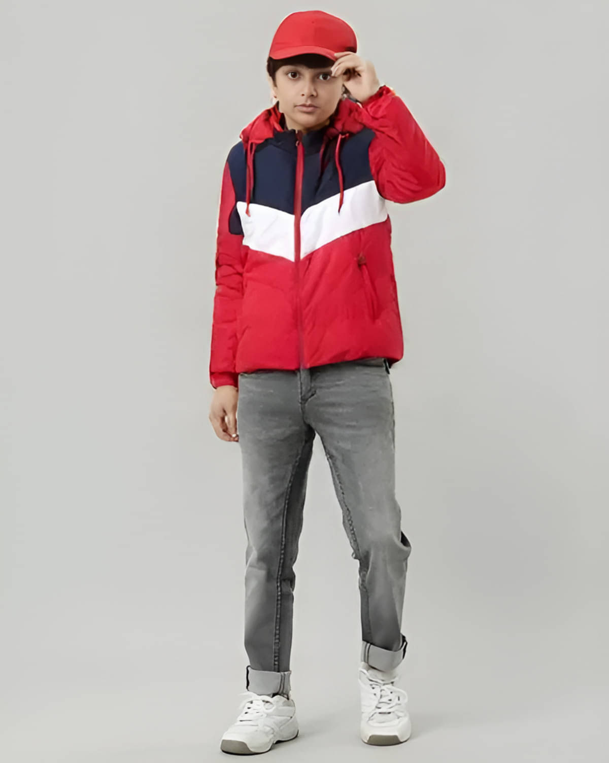     			PLUS PARADISE Boys Polyester Quilted & Bomber Jacket ( Red , Pack of 1 )