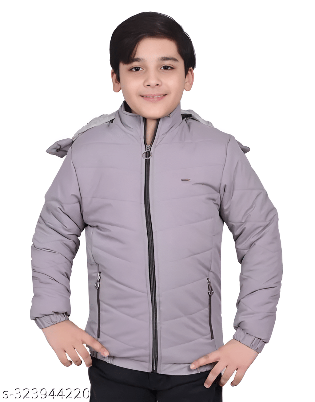 PLUS PARADISE Boys Polyester Quilted & Bomber Jacket ( Grey , Pack of 1 ) PLUS PARADISE Boys Polyester Quilted & Bomber Jacket ( Grey , Pack of 1 )