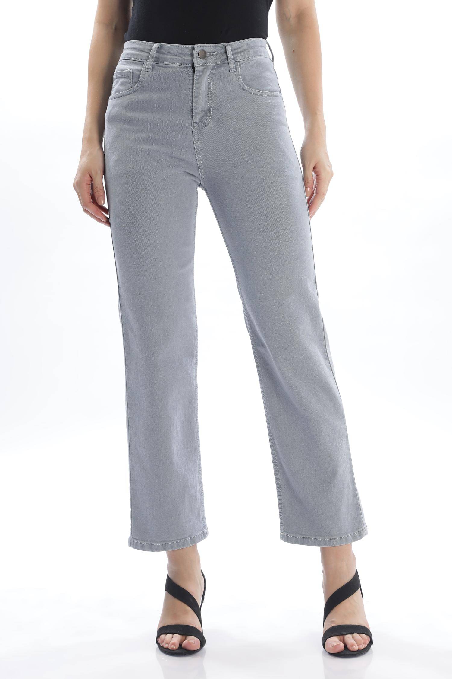     			RAGZO - Light Grey Denim Wide Leg Women's Jeans ( Pack of 1 )