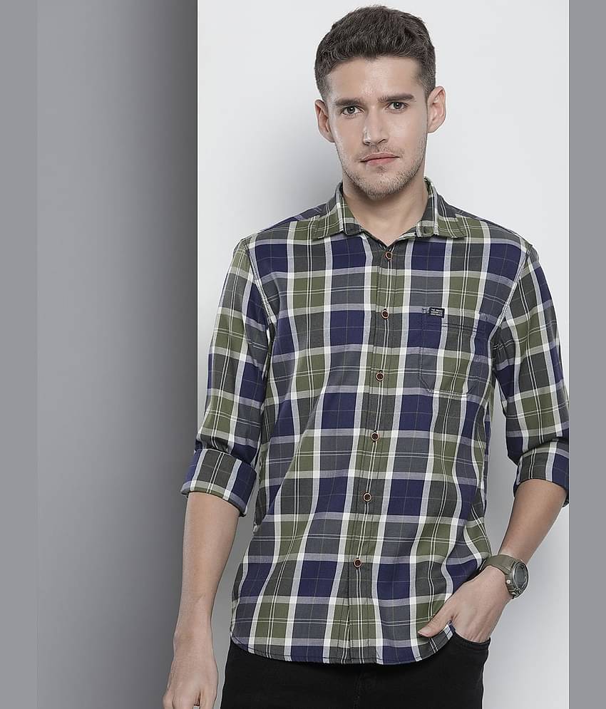 The Indian Garage Co Men Smart Slim Fit Opaque Checked Casual Shirt