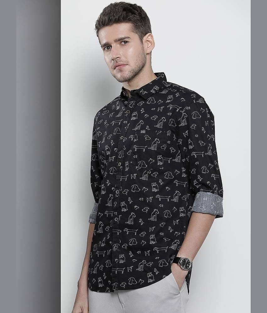 The Indian Garage Co Slim Fit Opaque Printed Cotton Casual Shirt