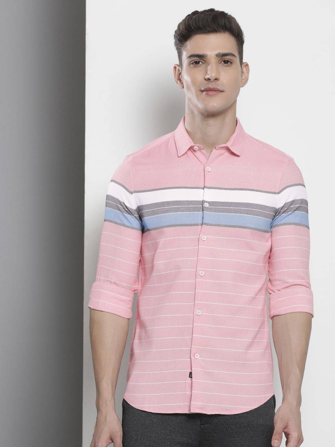     			The Indian Garage Co Men Slim Fit Multi Stripes Opaque Casual Shirt