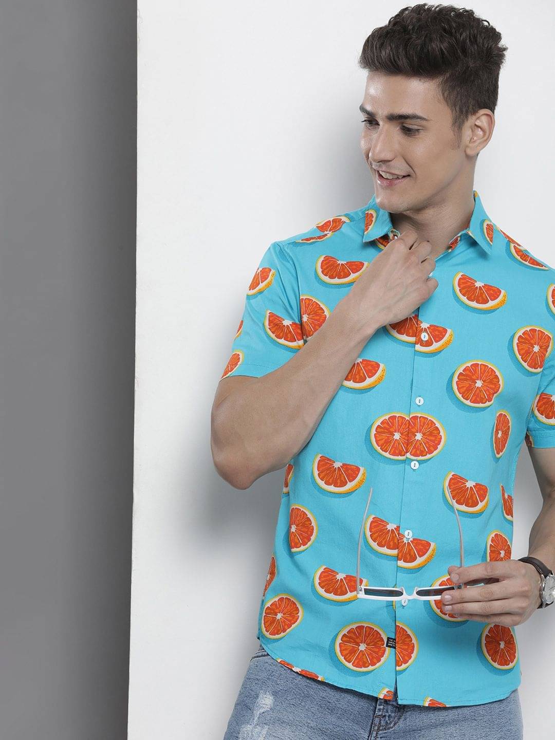     			The Indian Garage Co Men Slim Fit Printed Casual Shirt