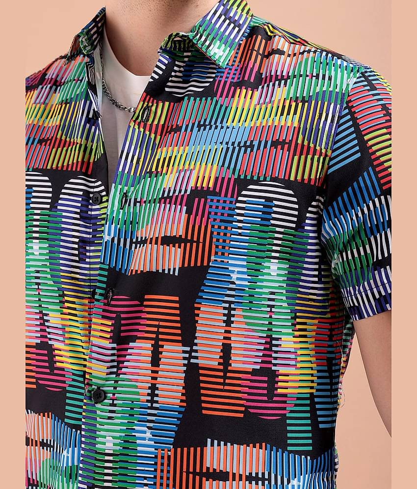 The Indian Garage Co Men Black Graphic Printed Casual Shirt