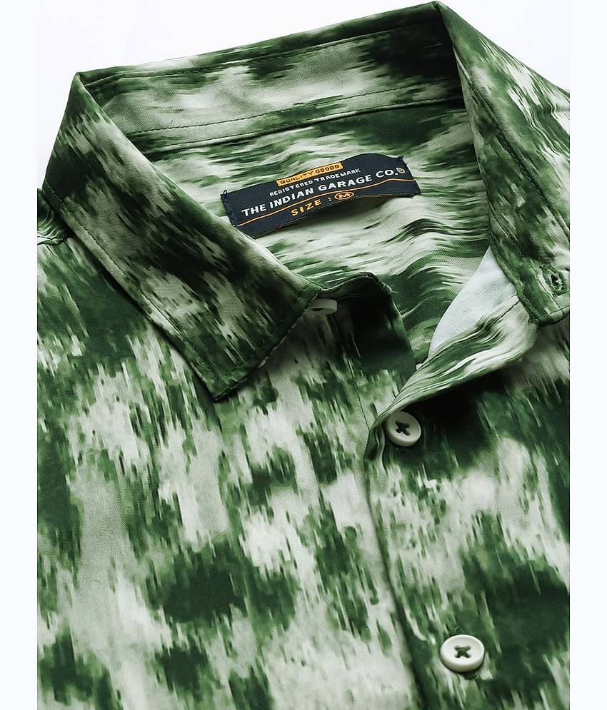 The Indian Garage Co Men Green Tie & Dye Printed Casual Shirt