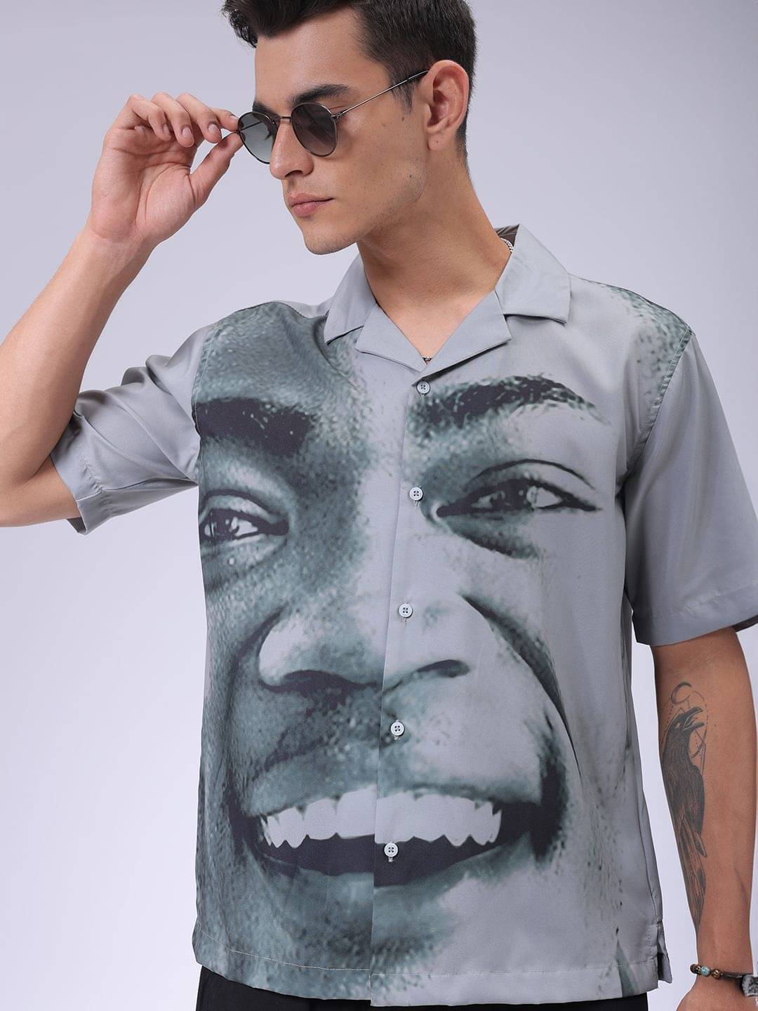 The Indian Garage Co Men Opaque Printed Casual Shirt The Indian Garage Co Men Opaque Printed Casual Shirt