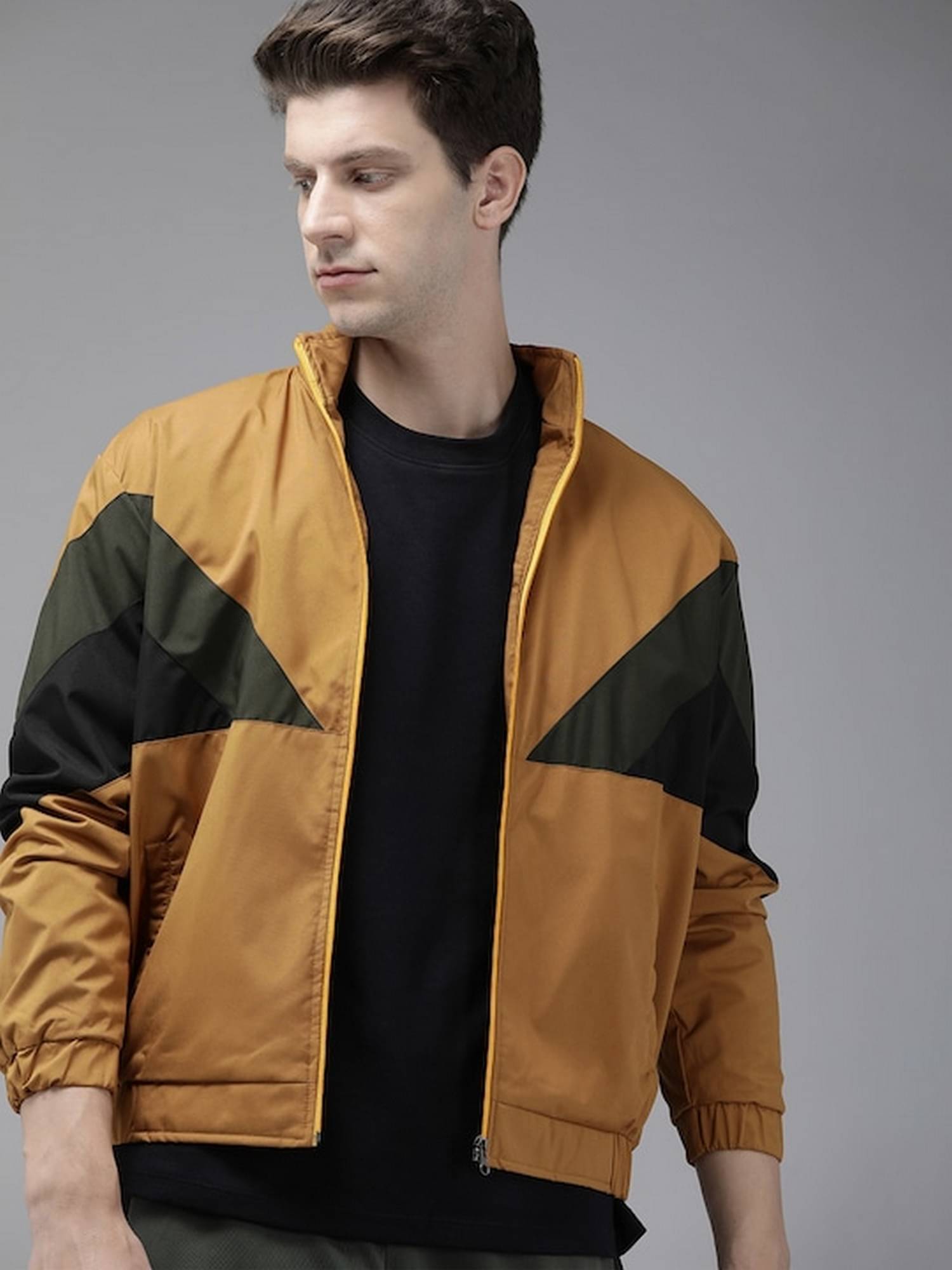     			VOXATI Polyester Men's Quilted & Bomber Jacket - Mustard ( Pack of 1 )