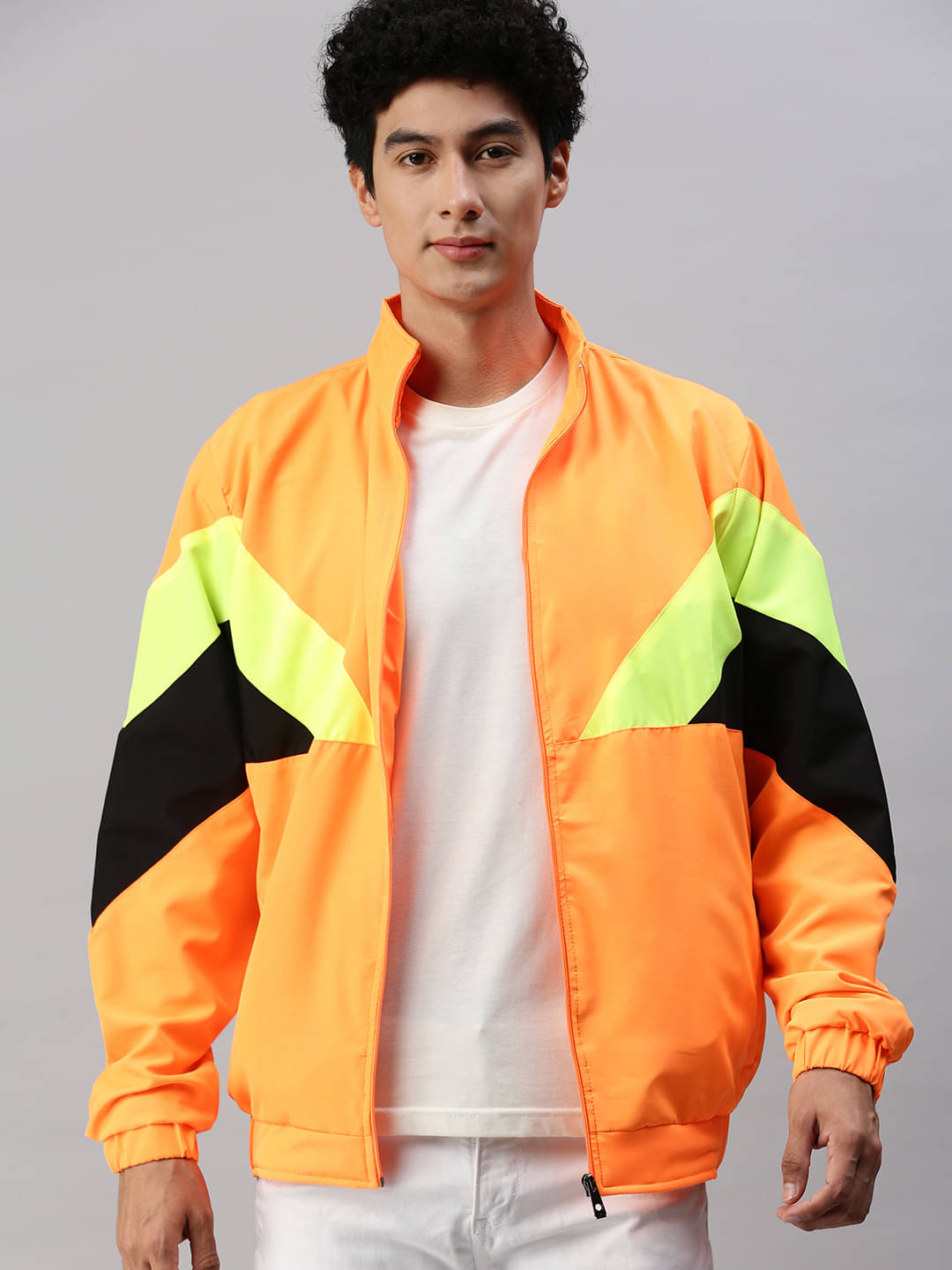     			VOXATI Polyester Men's Windcheater Jacket - Orange ( Pack of 1 )