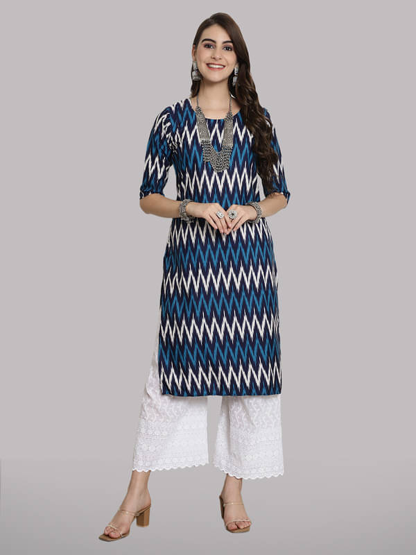 1 Stop Fashion Pack of 1 Crepe Printed Nayra Women's Kurti - ( Multicolor3 ) 1 Stop Fashion Pack of 1 Crepe Printed Nayra Women's Kurti - ( Multicolor3 )