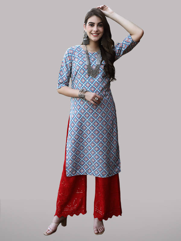 1 Stop Fashion Pack of 1 Crepe Printed Straight Women's Kurti - ( Multicolor2 ) 1 Stop Fashion Pack of 1 Crepe Printed Straight Women's Kurti - ( Multicolor2 )