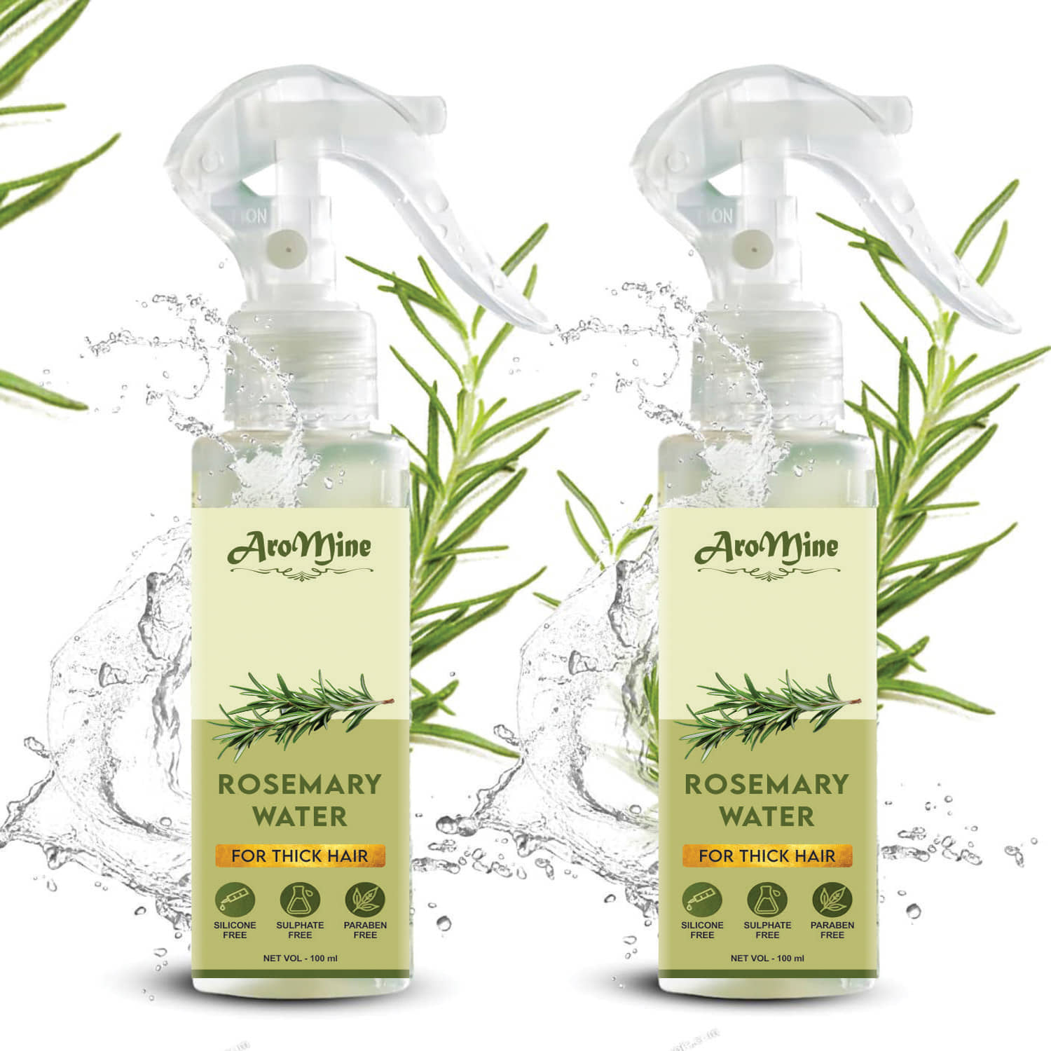 Aromine Rosemary Water Hair Spray For Hair Growth Hair Fall Hair Sprays 200 mL Pack of 2