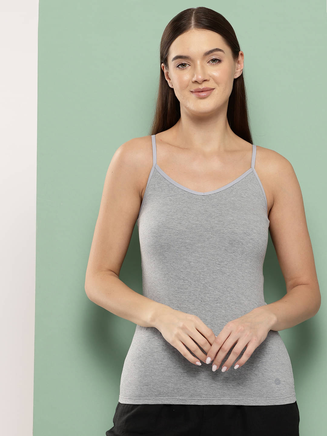     			Leading Lady Pack of 1 Camisole/ Tank Top Cotton Blended Camisoles ( Grey )