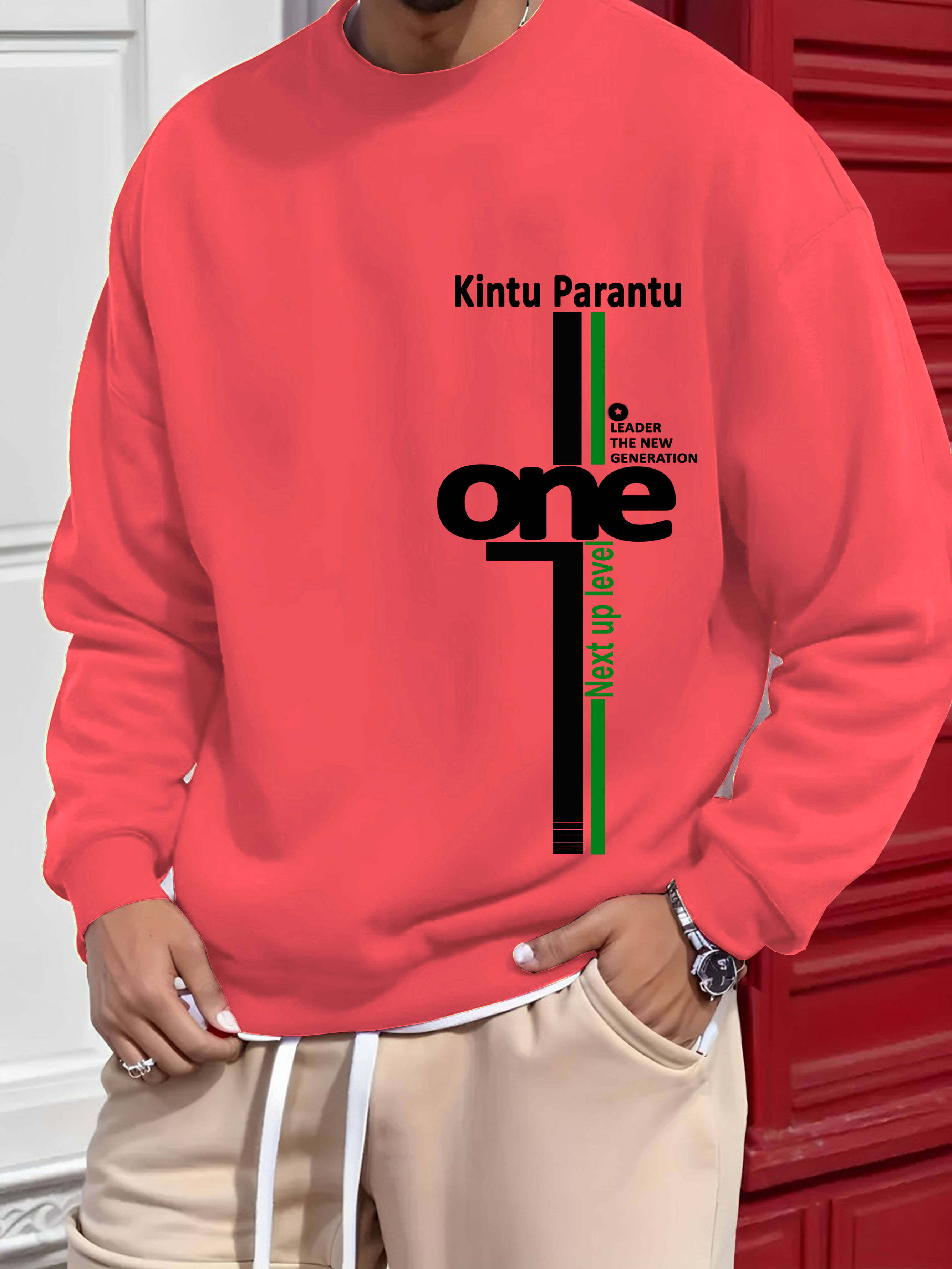 Lecowar Fleece Round Neck Men's Sweatshirt - Pink ( Pack of 1 )     			Lecowar Fleece Round Neck Men's Sweatshirt - Pink ( Pack of 1 )