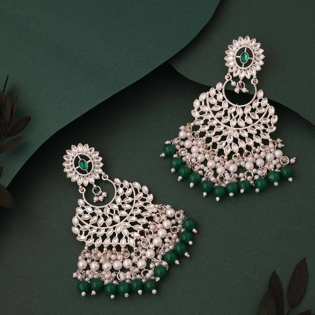 Lyriss Multicolor Chandelier Earrings ( Pack of 1 ) - Earrings | Buy online on ZillyBuy