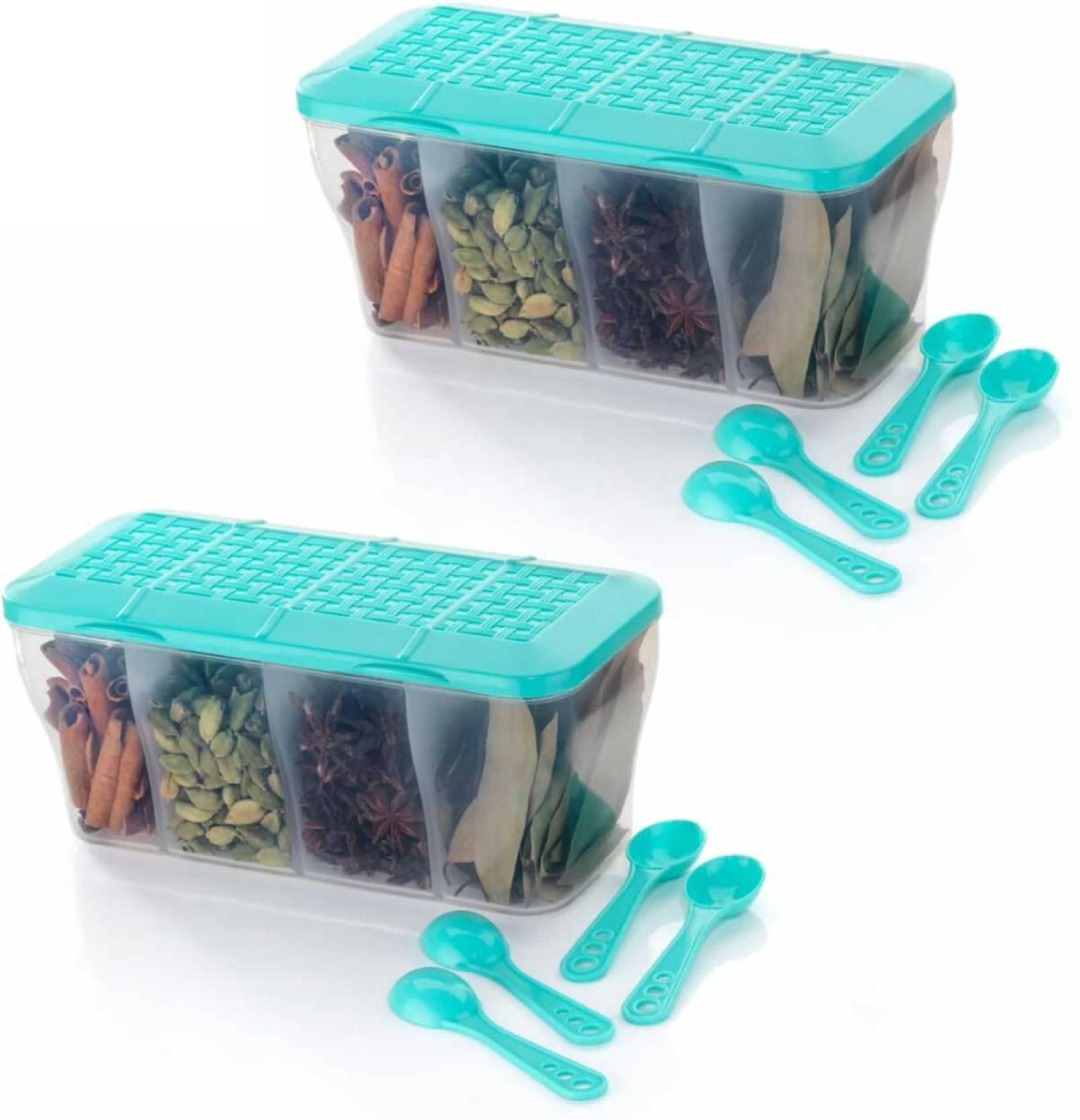     			Metrolife Kitchen Organizer Plastic Green Spice Container ( Set of 2 )