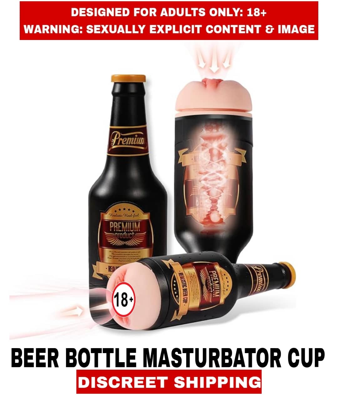 New Adult Concept Perfect Orgasm Experience Beer Bottle Cup Men's Favorites Fleshtight