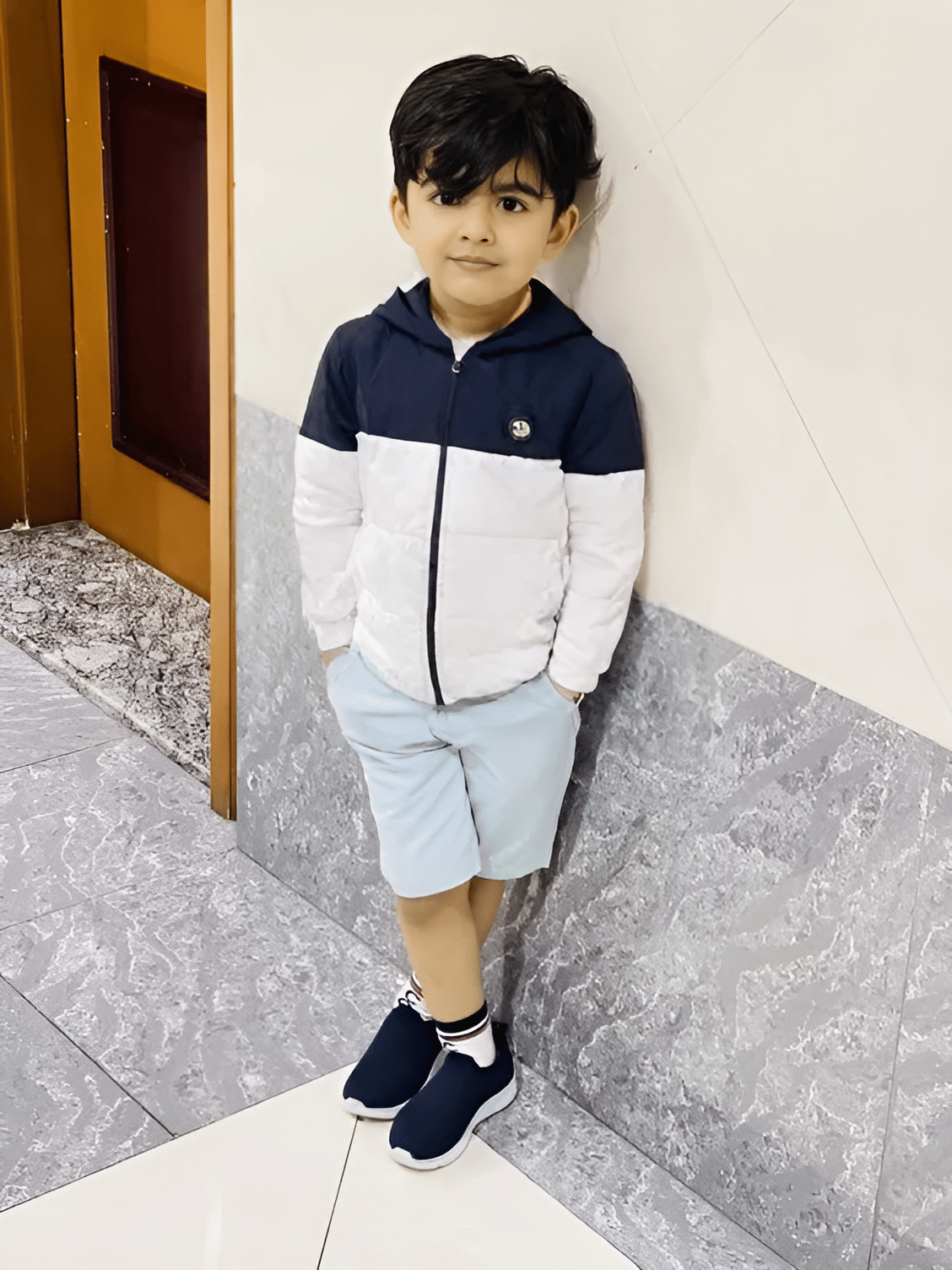     			PLUS PARADISE Boys Polyester Quilted & Bomber Jacket ( Navy , Pack of 1 )