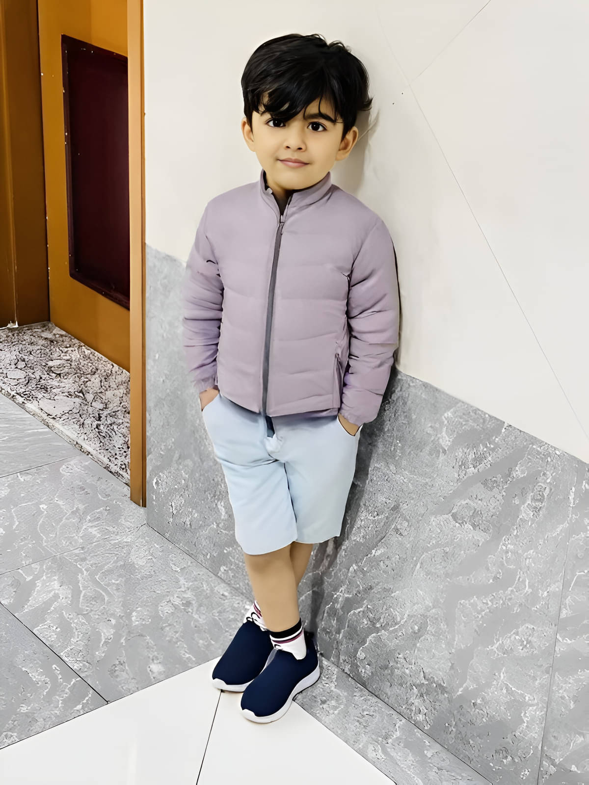 PLUS PARADISE Boys Polyester Quilted & Bomber Jacket ( Grey , Pack of 1 ) PLUS PARADISE Boys Polyester Quilted & Bomber Jacket ( Grey , Pack of 1 )
