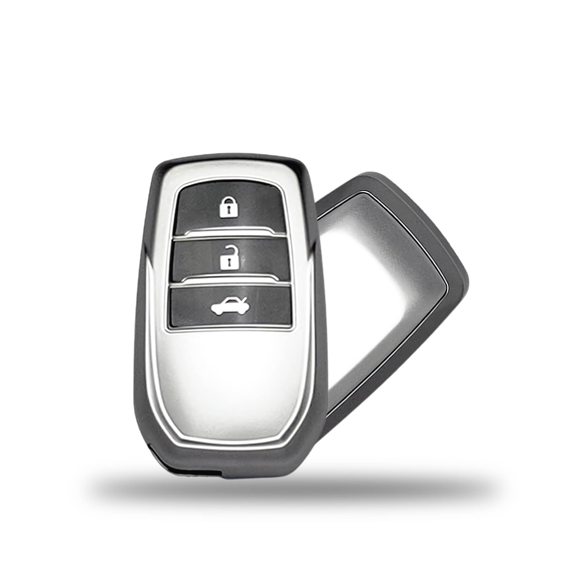     			SIAGO Premium TPU Key Cover Compatible with Toyota Fortuner | Fortuner Legender | Innova Hycross 3 Button Smart Key (Grey Pack of 1)