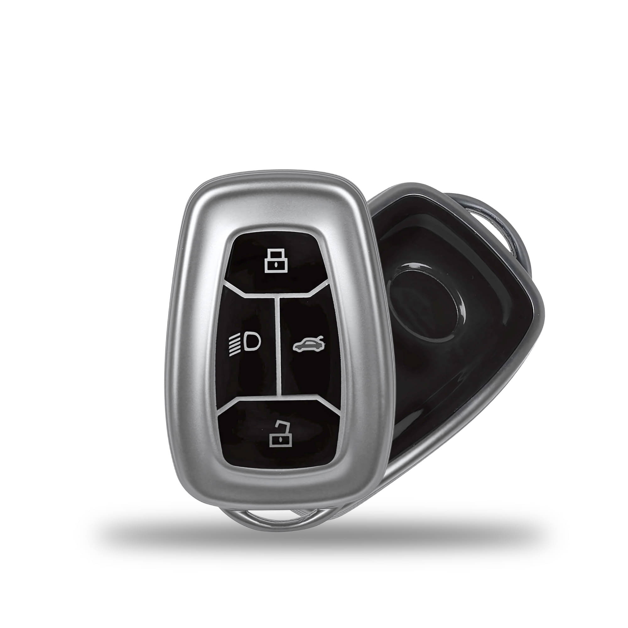 SIAGO TPU Key Cover and Metal Keychain Compatible for Tata Nexon | Harrier | Safari | Altroz | Tigor | EV | Punch | Tiago EV Electric 4 Button Smart Key (Grey Pack of 1) SIAGO TPU Key Cover and Metal Keychain Compatible for Tata Nexon | Harrier | Safari | Altroz | Tigor | EV | Punch | Tiago EV Electric 4 Button Smart Key (Grey Pack of 1)