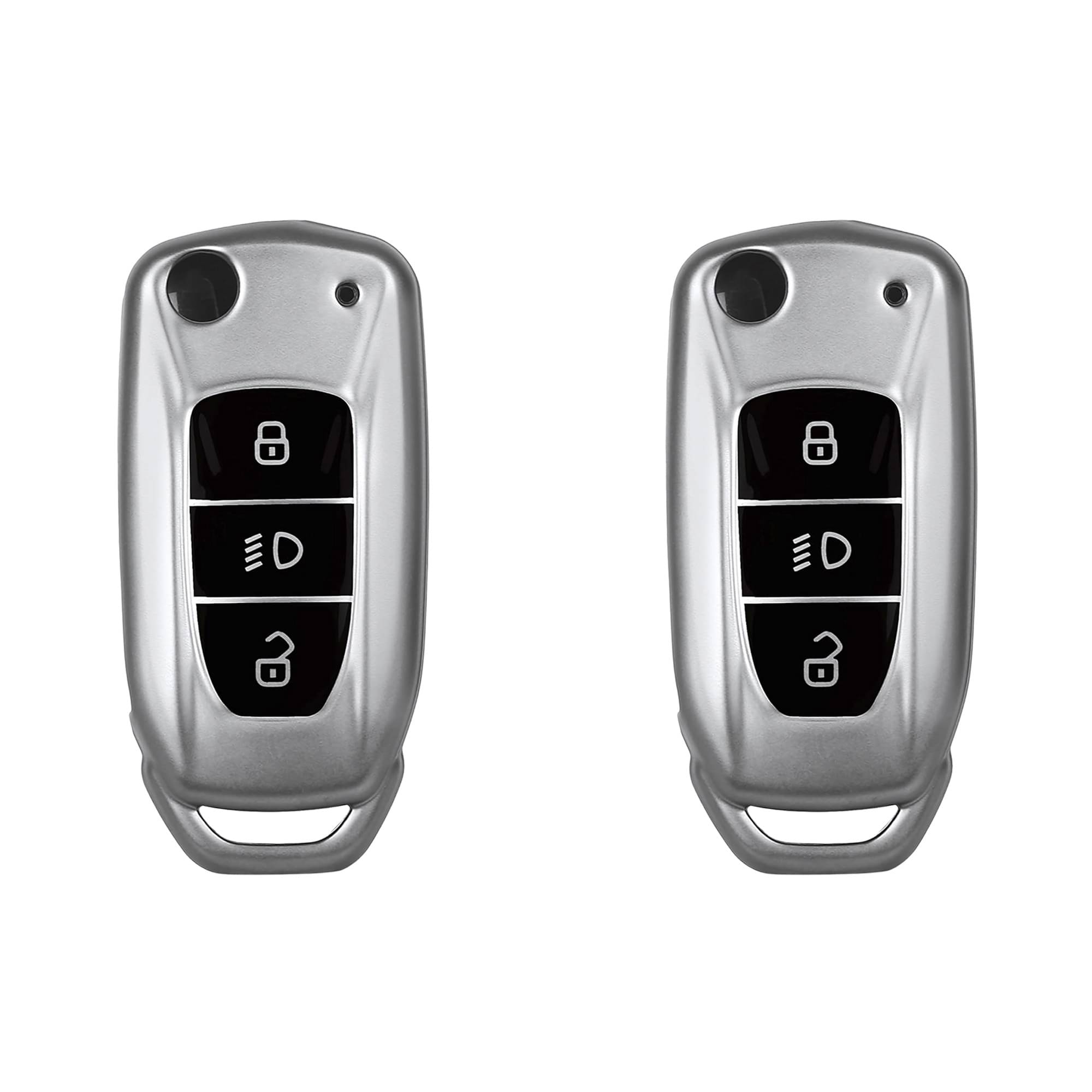 SIAGO TPU Key Cover and Metal Keychain Compatible for Tata Nexon | Altroz | Tiago | Punch | Harrier | Safari | Tigor 3 Button Flip Key Cover (Grey Pack of 2)     			SIAGO TPU Key Cover and Metal Keychain Compatible for Tata Nexon | Altroz | Tiago | Punch | Harrier | Safari | Tigor 3 Button Flip Key Cover (Grey Pack of 2)