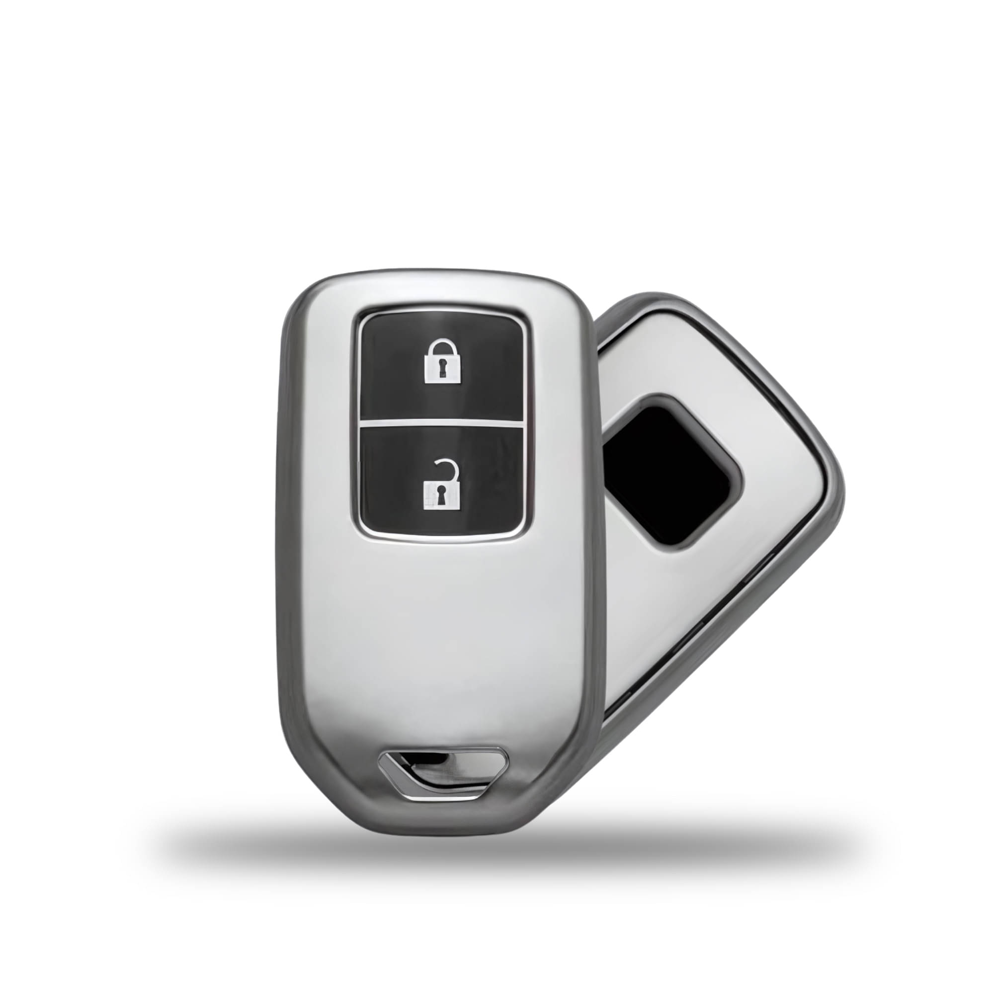 SIAGO TPU Key Cover and Metal Keychain Compatible for Honda BRV | WRV | CRV | Jazz | City 2 Button Smart Key (Grey Pack of 1) SIAGO TPU Key Cover and Metal Keychain Compatible for Honda BRV | WRV | CRV | Jazz | City 2 Button Smart Key (Grey Pack of 1)