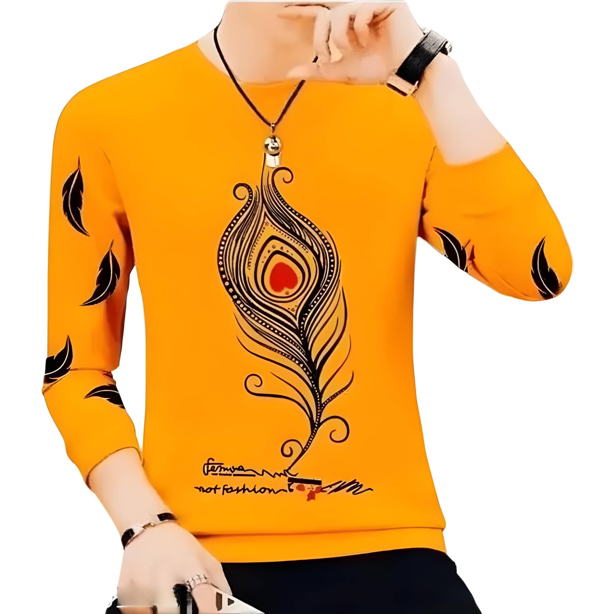 TICOSS Pack of 1 Cotton Blend Regular Fit Men's T-Shirt ( Mustard ) TICOSS Pack of 1 Cotton Blend Regular Fit Men's T-Shirt ( Mustard )