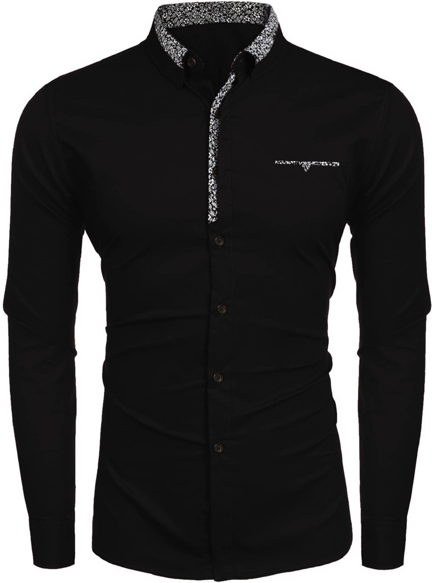 VERTUSY Cotton Blend Regular Fit Printed Full Sleeves Men's Casual Shirt - Black ( Pack of 1 )