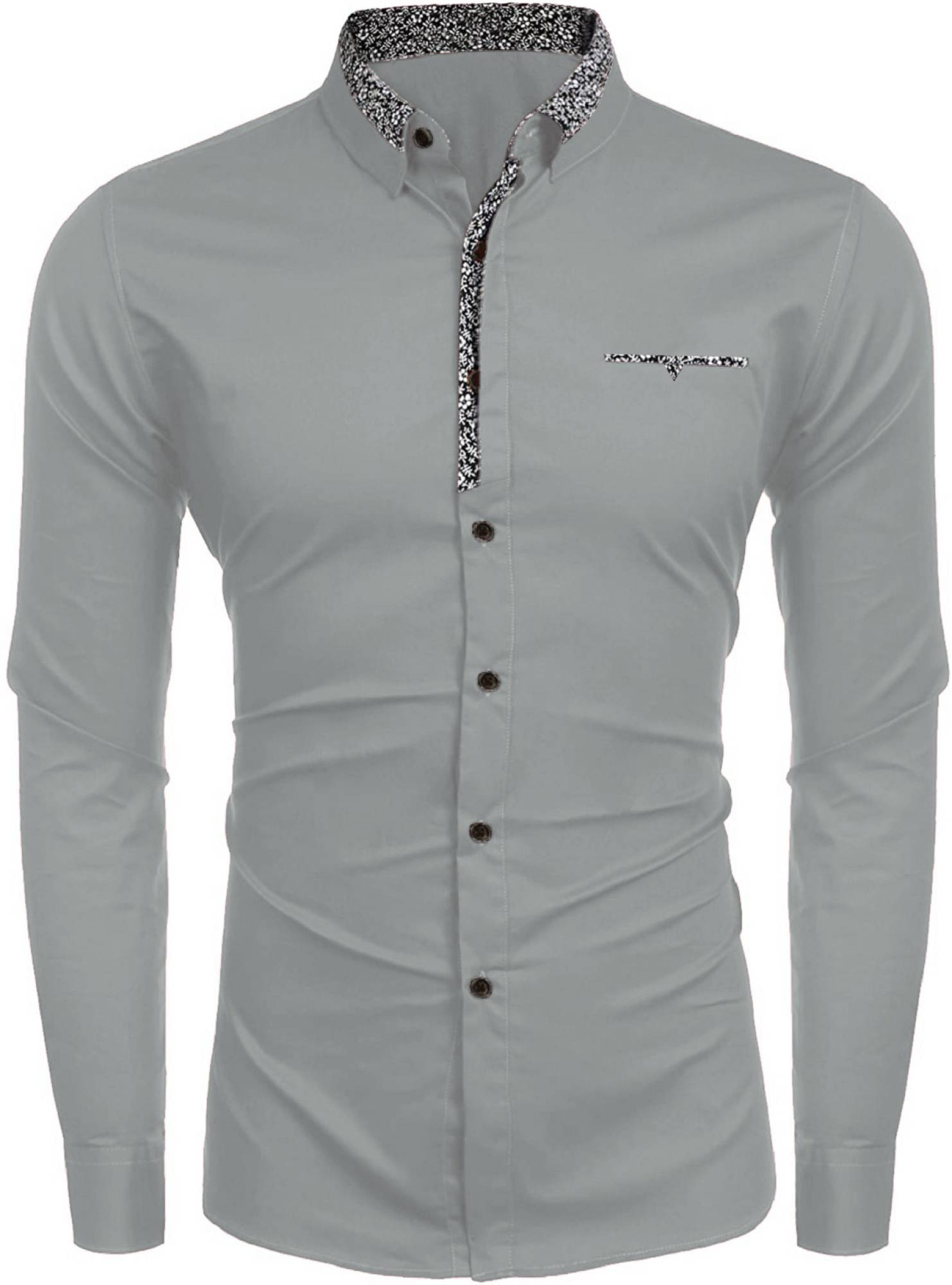 VERTUSY Cotton Blend Regular Fit Printed Full Sleeves Men's Casual Shirt - Grey ( Pack of 1 ) VERTUSY Cotton Blend Regular Fit Printed Full Sleeves Men's Casual Shirt - Grey ( Pack of 1 )