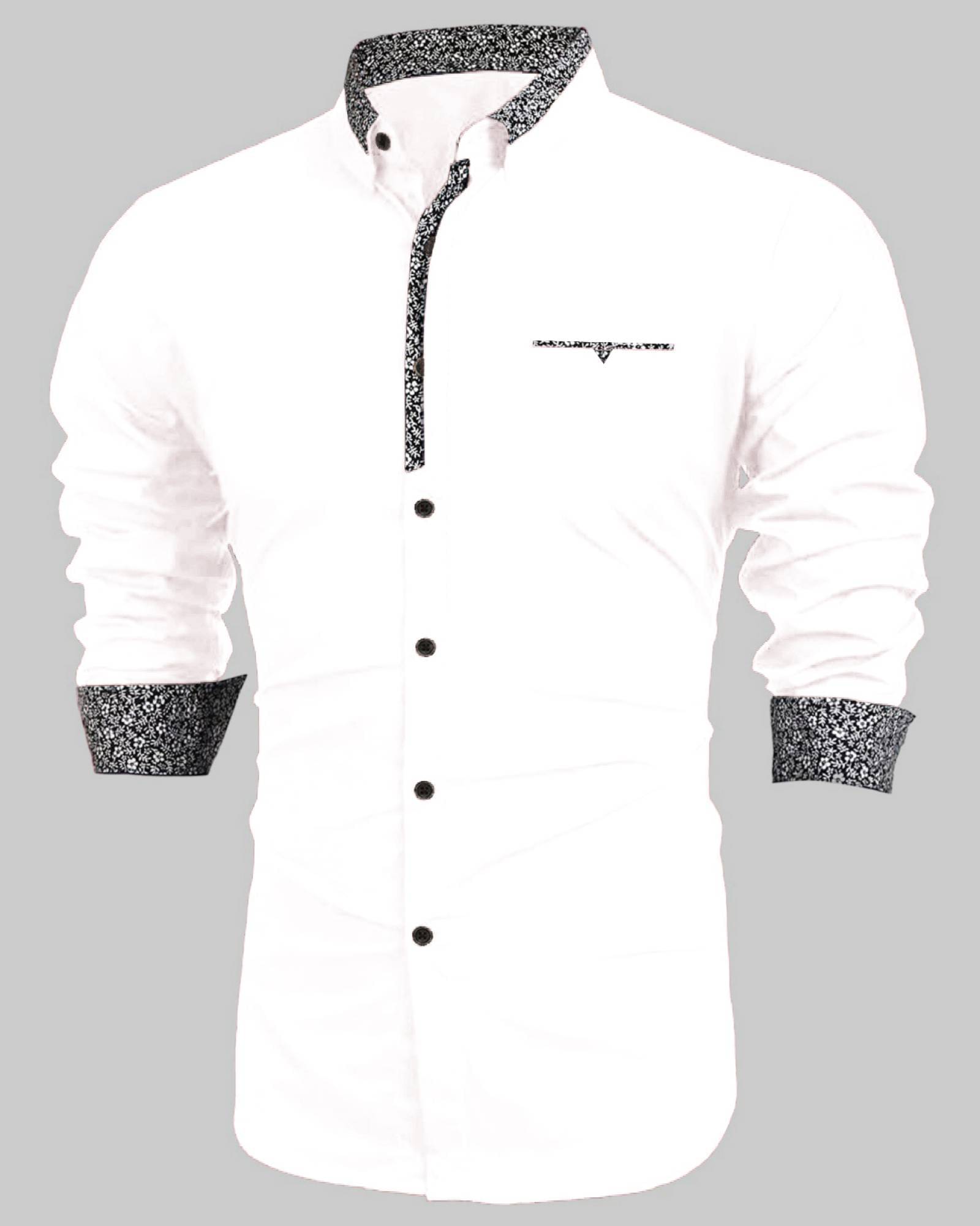 VERTUSY Cotton Blend Regular Fit Solids Full Sleeves Men's Casual Shirt - White ( Pack of 1 ) VERTUSY Cotton Blend Regular Fit Solids Full Sleeves Men's Casual Shirt - White ( Pack of 1 )