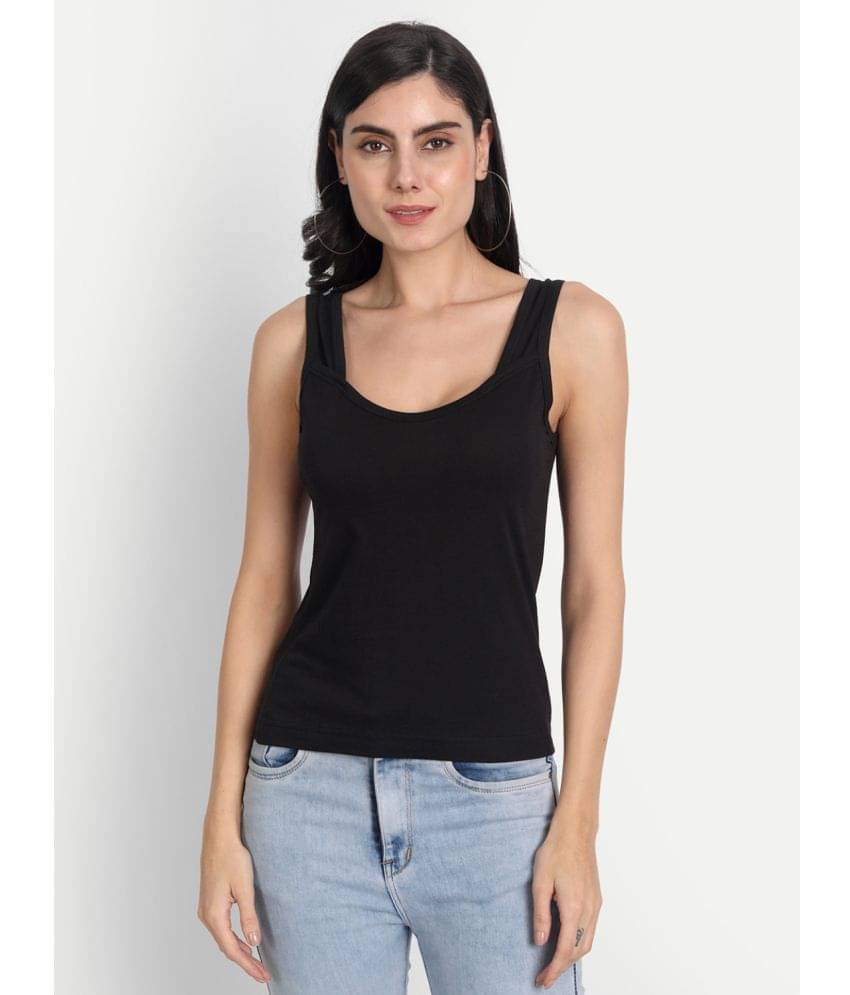     			AIMLY Cotton Camisoles - Black Single