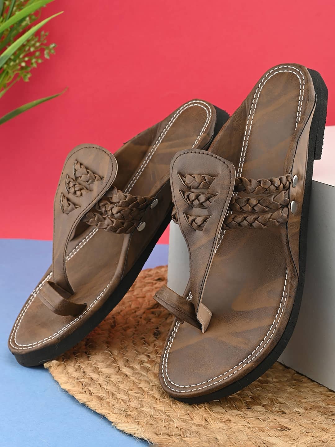 Anjaneya Creations Brown Men's Kolhapuris - Ethnic Shoes | Buy online on ZillyBuy