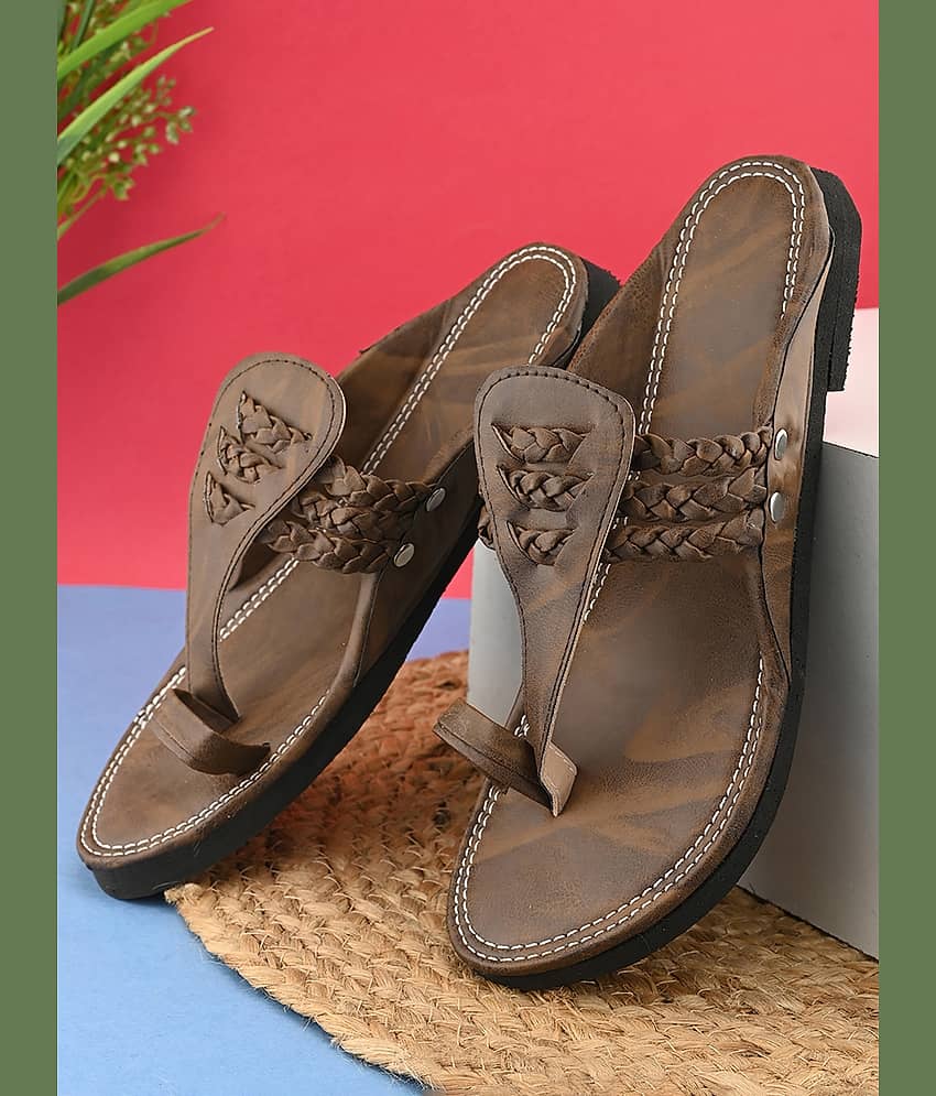 Anjaneya Creations Brown Men's Kolhapuris - Ethnic Shoes | Buy online on ZillyBuy