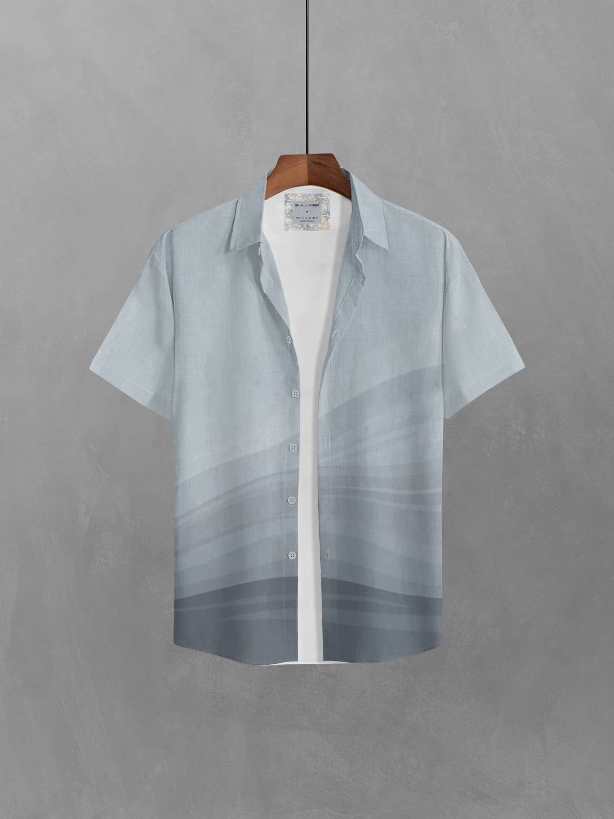 BULLMER Trendy Printed Regular Fit Half Sleeve Causal Shirt for Men_Blue