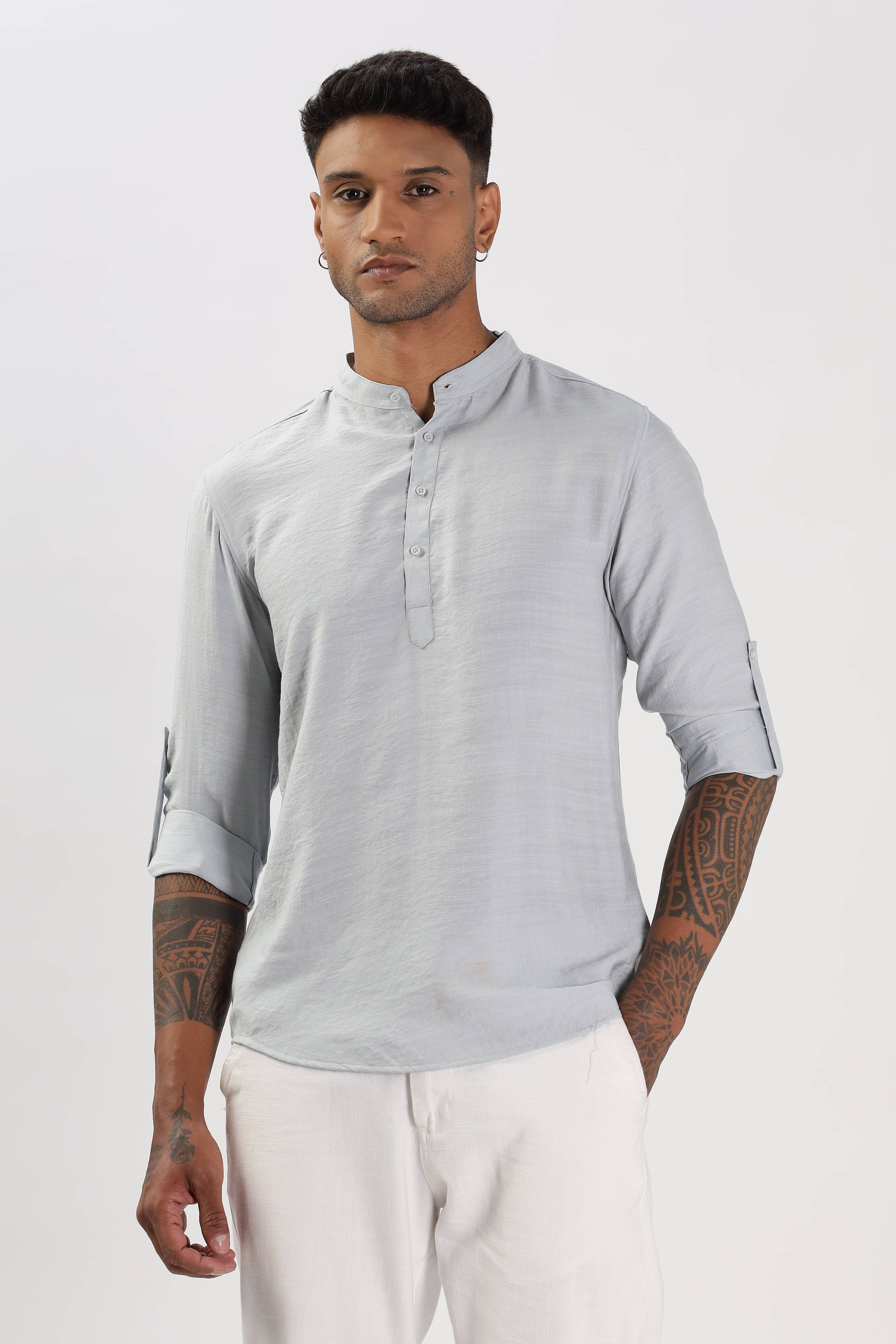 COLOR HUNT Grey Viscose Men's Regular Kurta ( Pack of 1 ) COLOR HUNT Grey Viscose Men's Regular Kurta ( Pack of 1 )