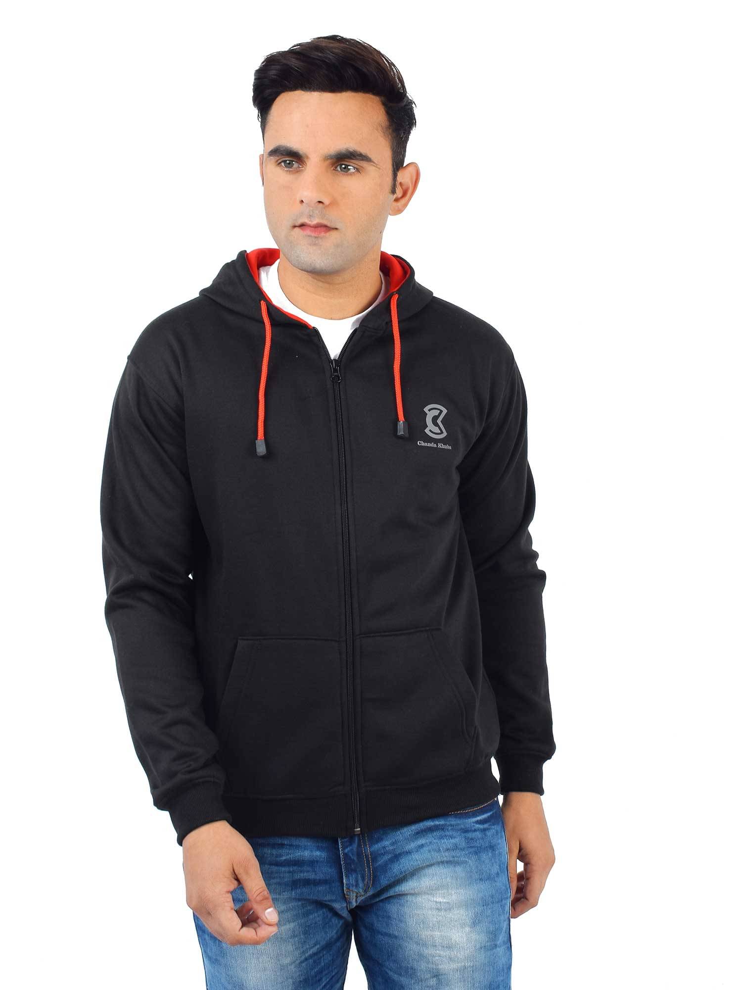 Chanda Khuba Cotton Blend Hooded Men's Sweatshirt - Black ( Pack of 1 ) Chanda Khuba Cotton Blend Hooded Men's Sweatshirt - Black ( Pack of 1 )