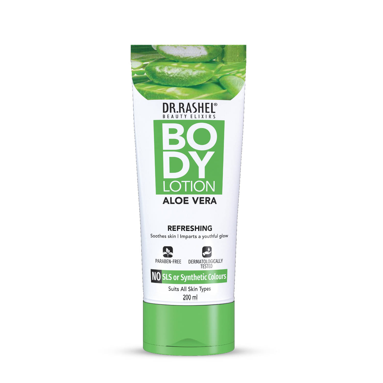     			DR RASHEL Aloe Vera Body Lotion Soothes and Nourishes all types of skin (200 ml ,Pack of 1)