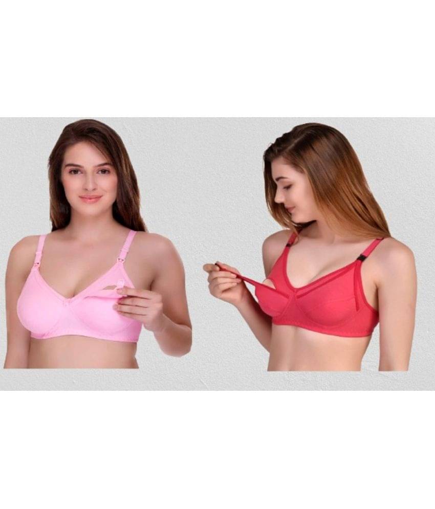     			Desiprime - Multicolor Cotton Solid Women's Maternity Bra ( Pack of 2 )